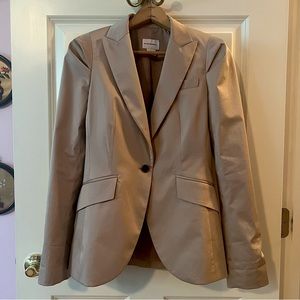 Club Monaco Fitted Taupe Single Breasted Blazer | Size 0